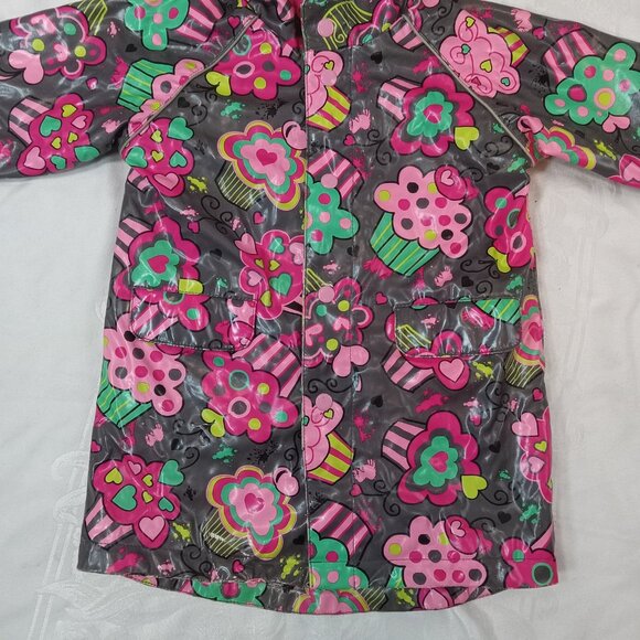 Children's Place Rain Coat Size 4T Rainwear Jacket Ready for Rain Pink Cupcake - Picture 7 of 16